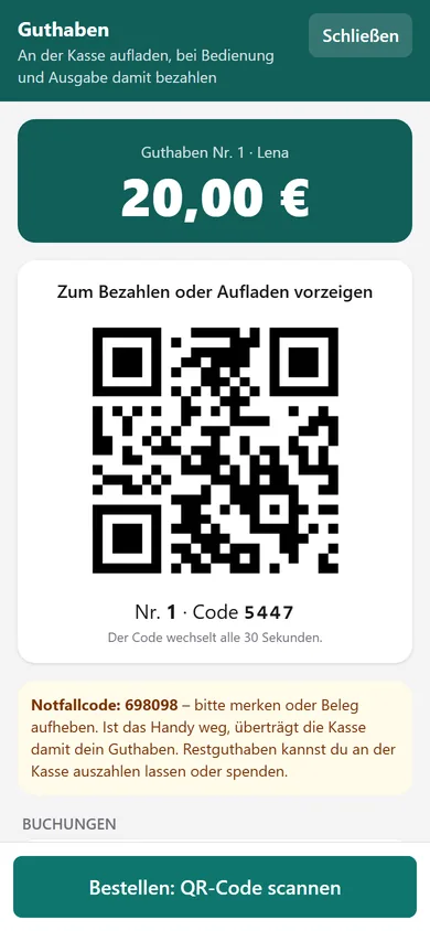 Guthaben auf dem Gast-Handy